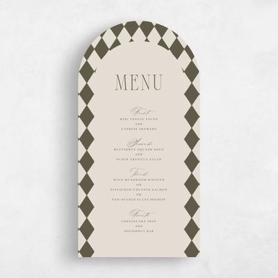 Green Arch Wedding Menu - Anara