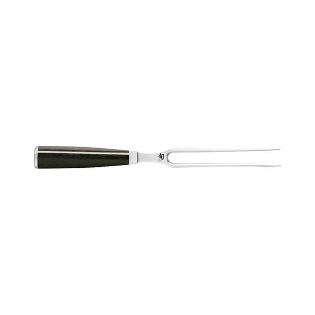 Shun Cutlery Classic Carving Fork; 6.5-Inch Stainless Steel Two-Pronged Fork; Handcrafted Essential Kitchen Tool; Holds Food in Place While Slicing or Carving and Assists in Serving Food, DM0709