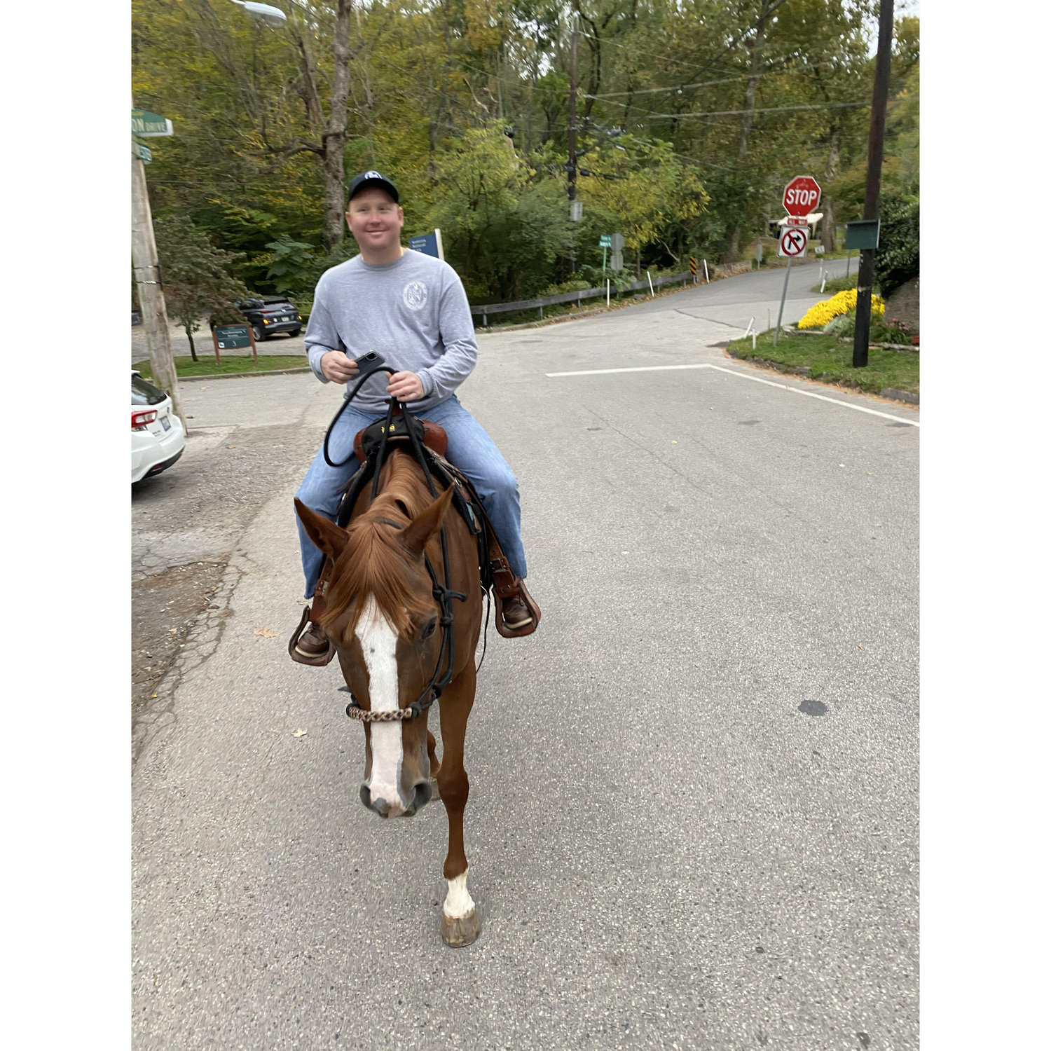 Cowboy Kev riding my horse in Philly