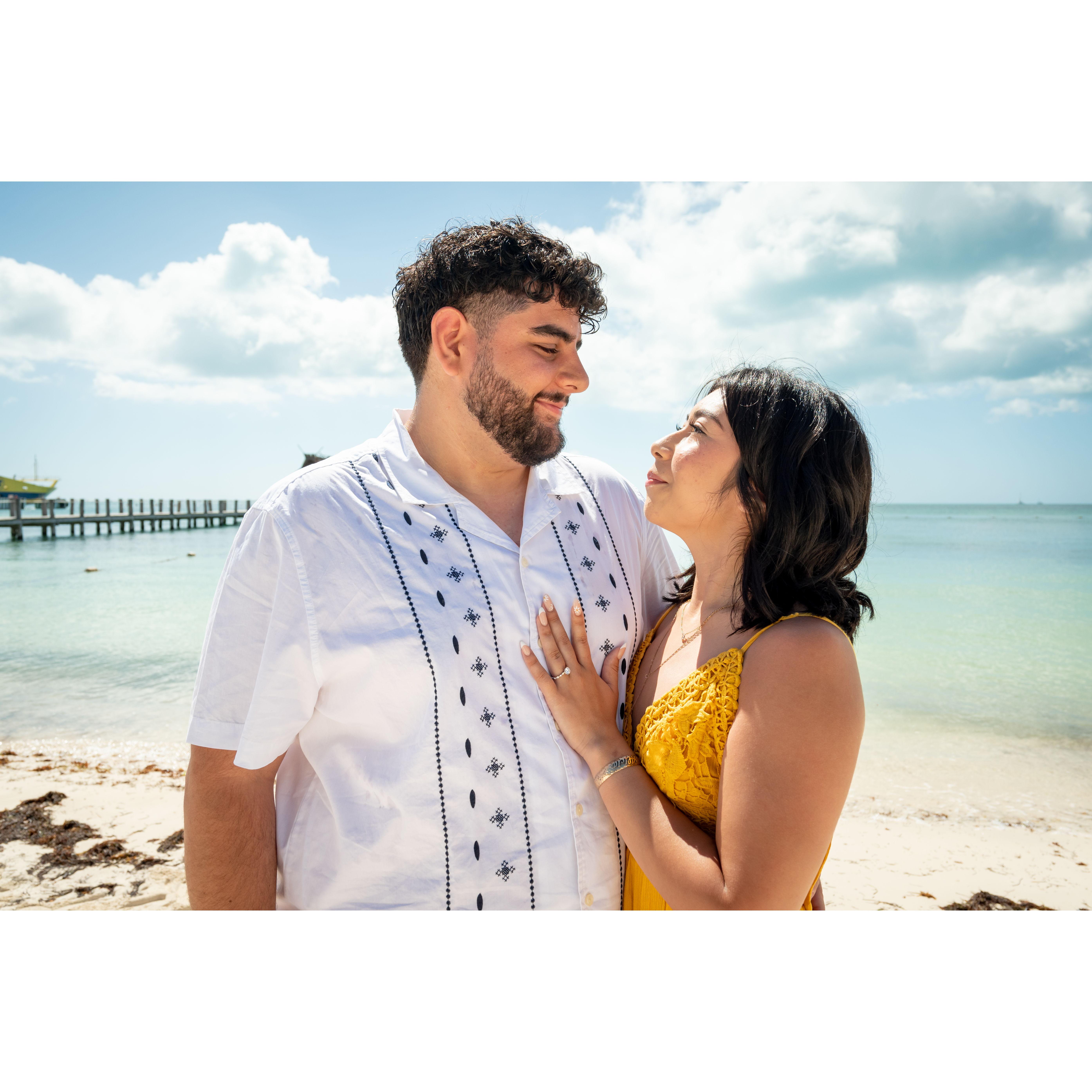 After she said "yes" to his proposal in Cancun! (June 2023)