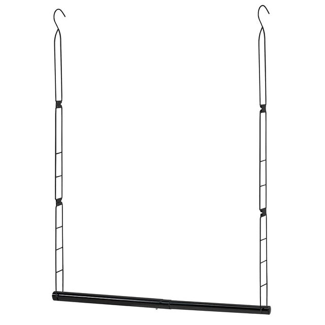 STORAGE MANIAC Hanging Closet Rod, Adjustable Width and Height Closet Hanging Organizer, Space-Saving Clothes Hanging Bar, Closet Extender Hanging Rod Double Closet Hanging Rod, 1 Pack Black