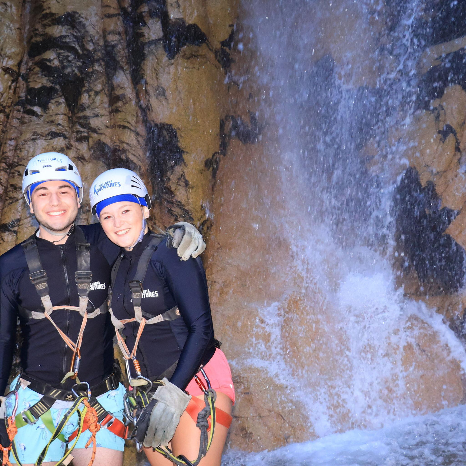 Us in Puerto Vallarta during our cliff repelling excursion