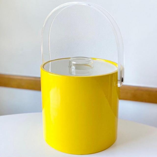 1960s Vintage Bright Yellow Ice Bucket