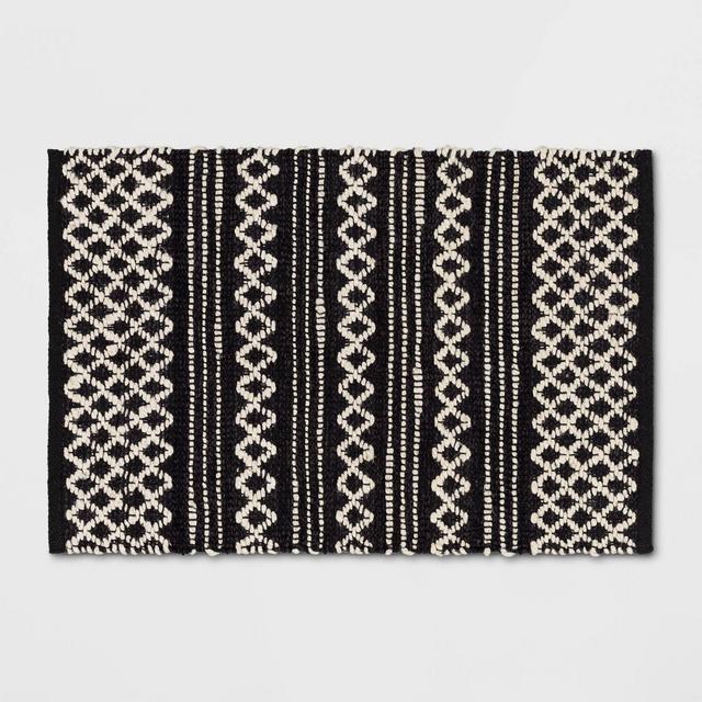 2'x3' Handloom Mixed Fibre Rug Black/White - Threshold™