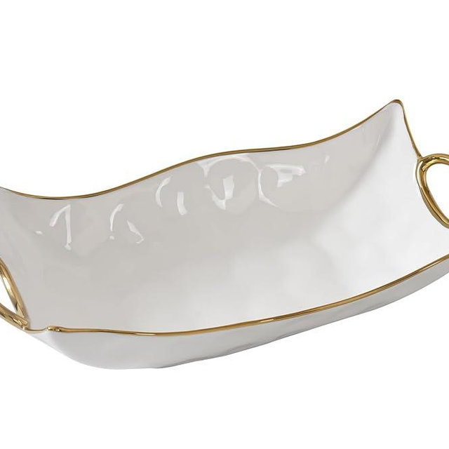 Golden Handles, Rectangular Centerpiece, 20.75" x 9.75" x 5"