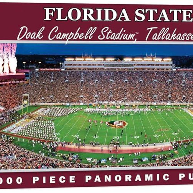 MasterPieces - 1000 Piece Jigsaw Puzzle, NCAA Florida State Seminoles, Panoramic Football Stadium View, Fun for Adults and Family, 13"x39