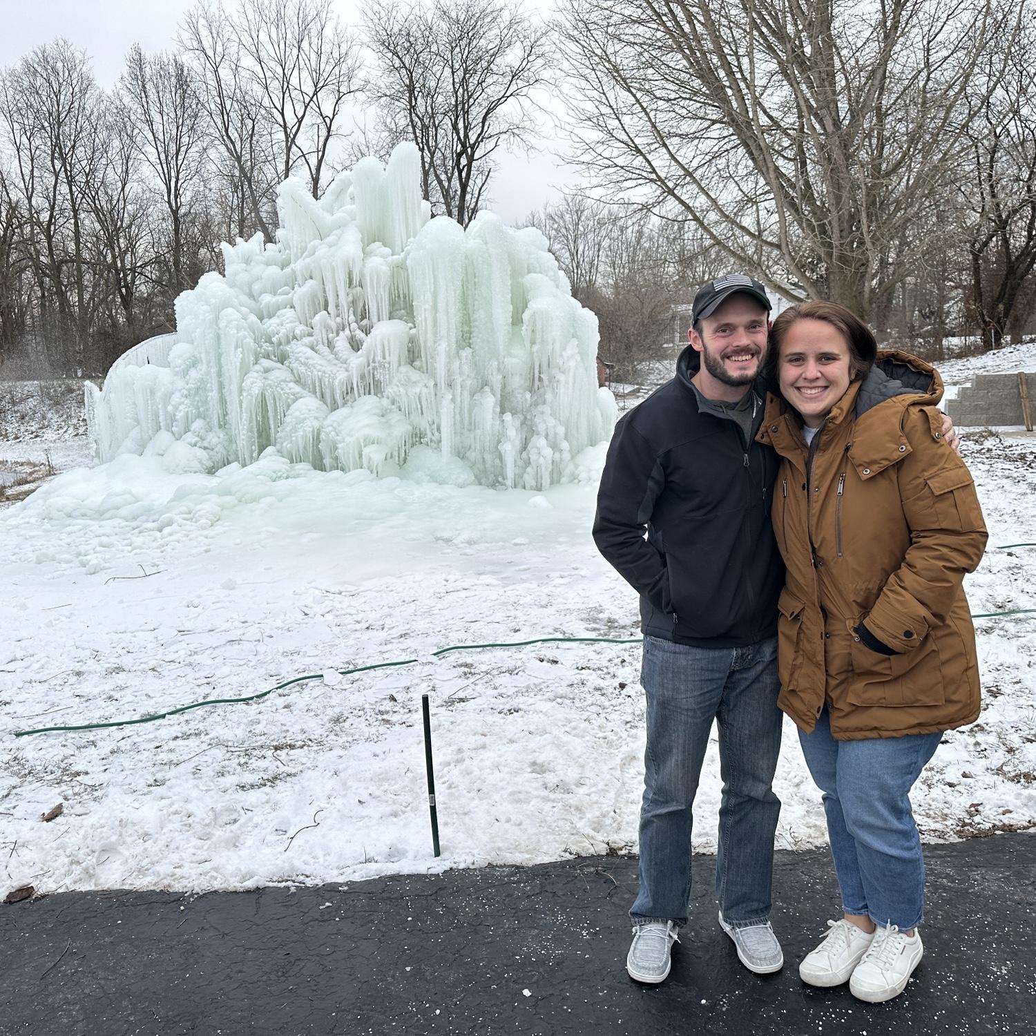 Benefits of basically living on I74 is watching Veal’s Ice Tree change all winter