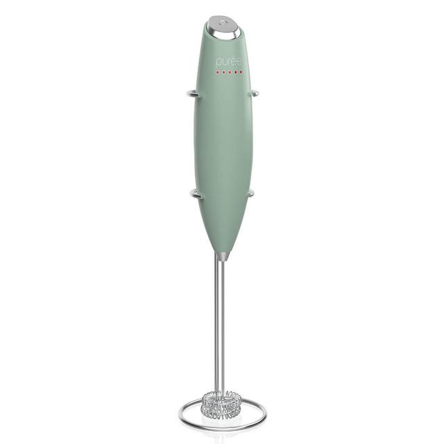 Tzumi Puree Milk Frother, Battery-Powered Handheld Milk Frother Wand 
