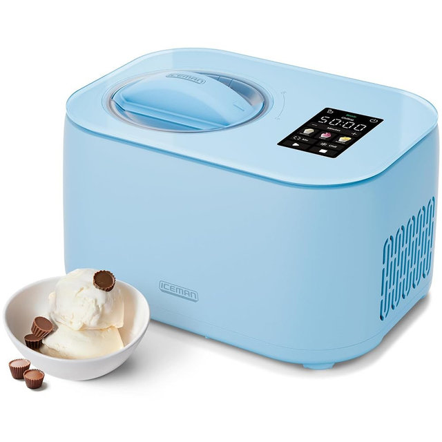 Iceman by Chefman Trio Ice Cream Maker | No Pre-Freezing with Built-In Compressor | for Ice Cream, Froyo, Sorbet, Sherbet, Italian Ice, Frozen Yogurt & More | (2) 20oz Containers & Lids