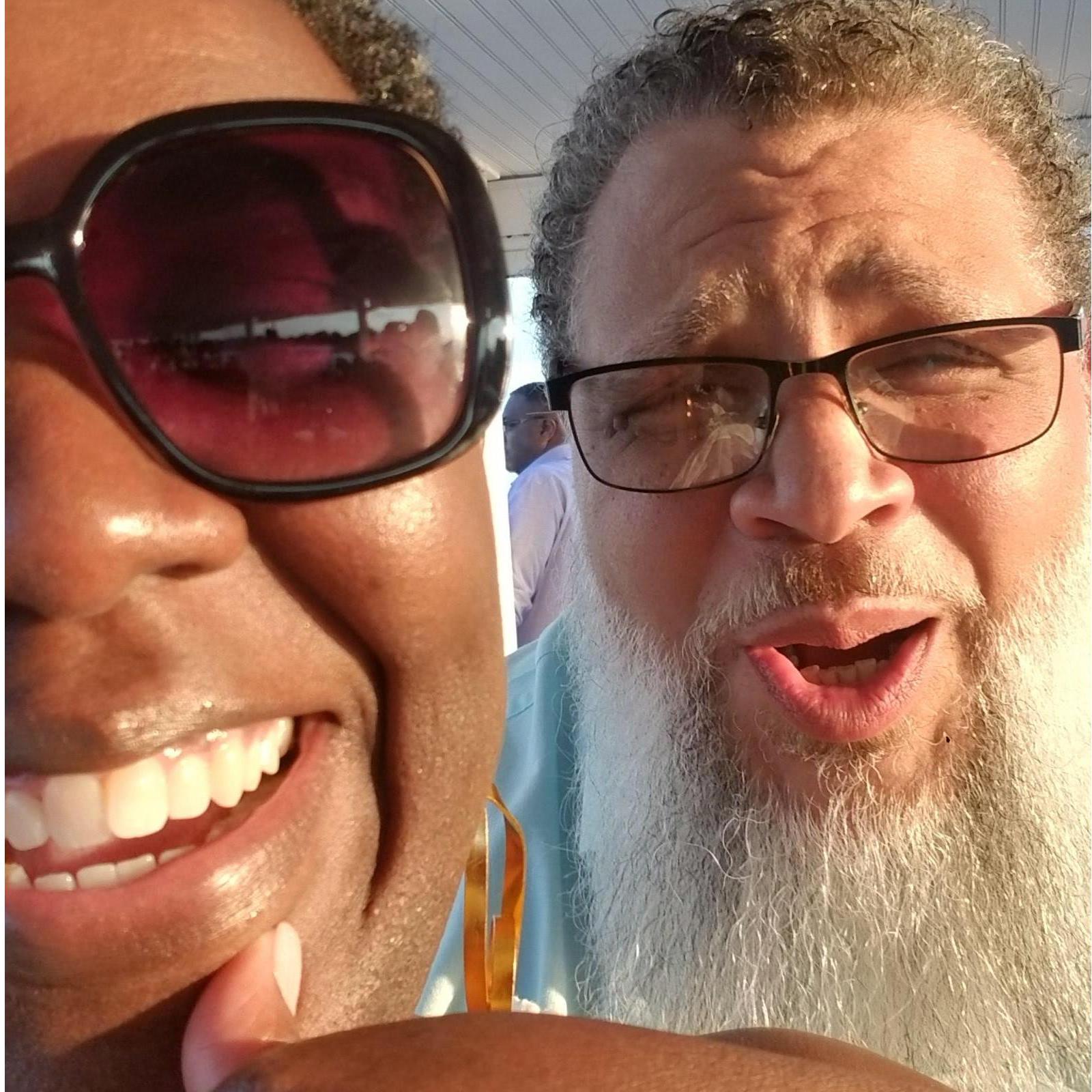 Look at my baby cutting up at our friend's anniversary and birthday celebration on the lake in 2021 . . . #mochaandmilk