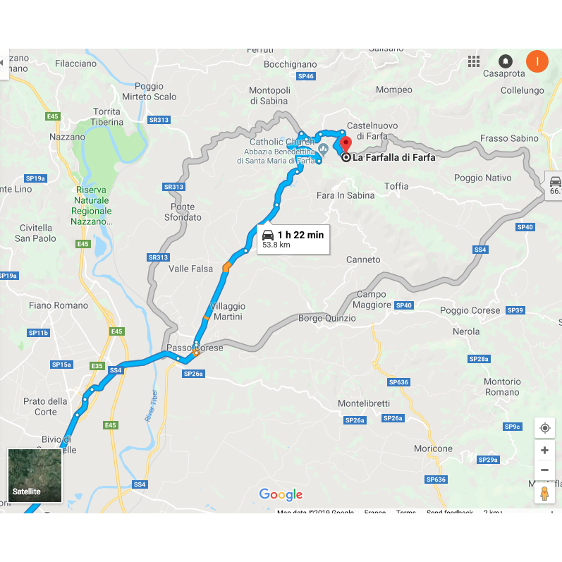 by car