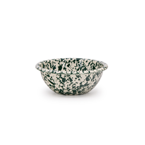 Green and Cream Splatter 20 oz Cereal Bowls, Set of 4