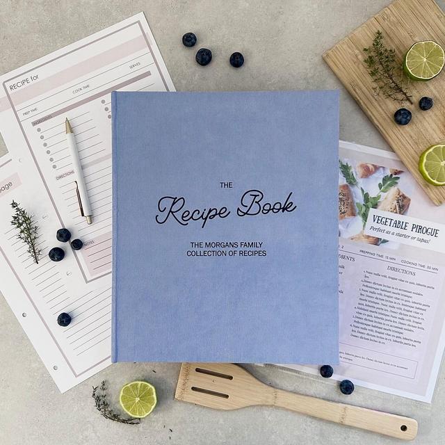Personalised Recipe Book Binder, Cookbook, Custom A4 4 Ring Binder with Sleeves, Hard Cover Binder, Recipe Organizer book, Cooking Gift