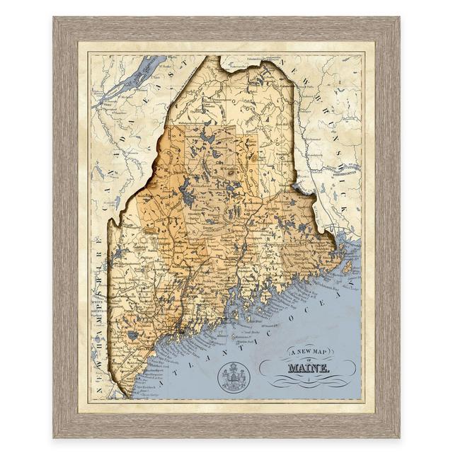 Map of Maine Framed Print