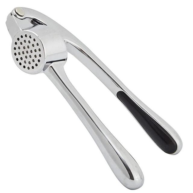 HiramWare Garlic Press Stainless Steel, Premium Rust Proof Kitchen Garlic Mincer Slicer Crusher Squeezer with Ergonomic handle, Ginger Crusher with Good Grip, Easy to Clean, Dishwasher Safe