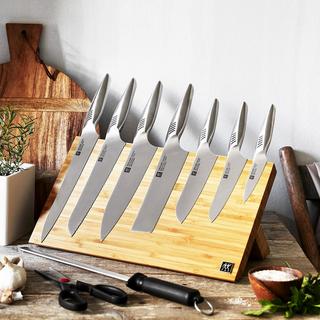 10 Piece Knife Set with Bamboo Magnetic Easel Set, Twin Fin II