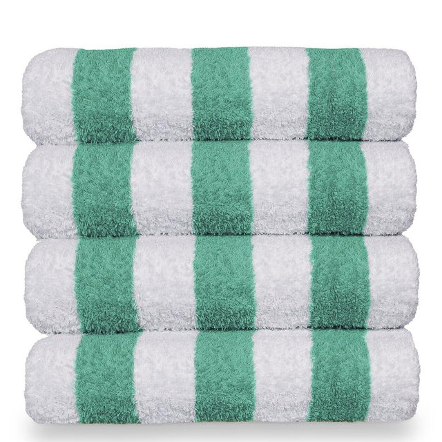 Luxury Hotel & Spa Towel 100% Egyptian Cotton Pool Beach Towels - Cabana - Green - Set of 4