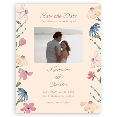 Buttercream, Beige Wedding Digital Save the Date - Mireille Photo