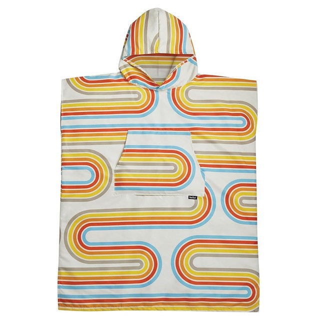 PackTowl Lightweight Microfiber Hooded Changing Poncho, Retro Curve, Large/Extra Large