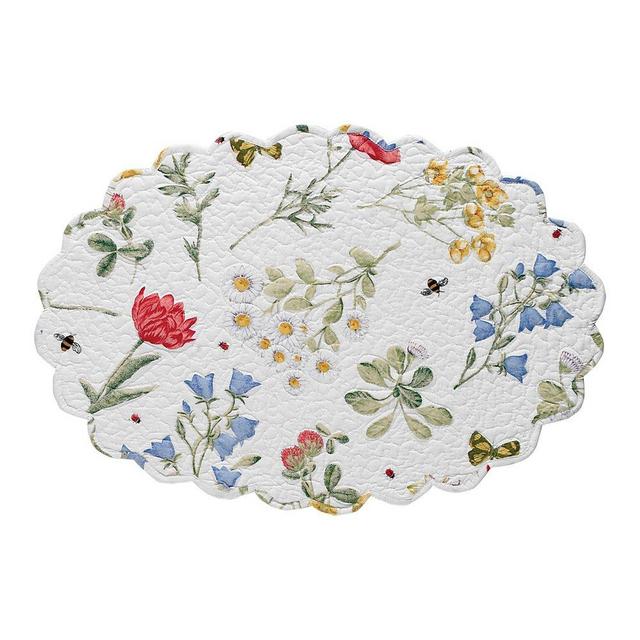 Wildflower Oval Scalloped Place Mat - Set of Six