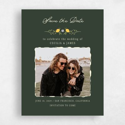 Deep Forest, Green Wedding Save the Date - Brume Photo