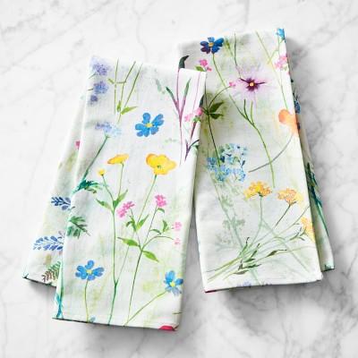 Pressed Flower Towels, Set of 2
