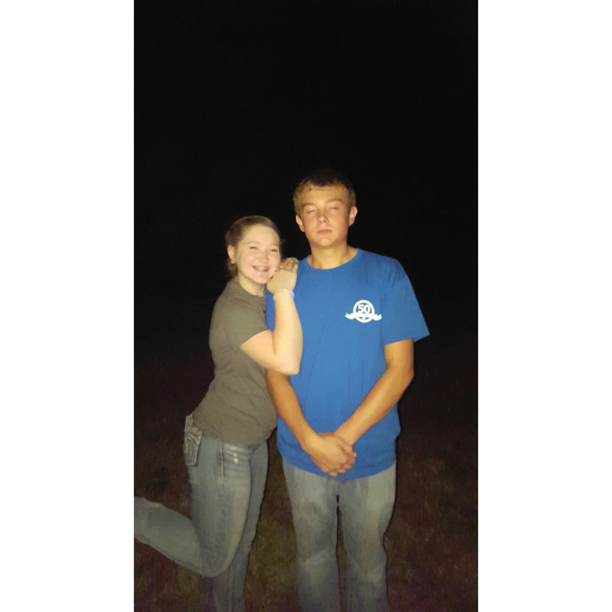 Bonfire after homecoming coronation, junior year!