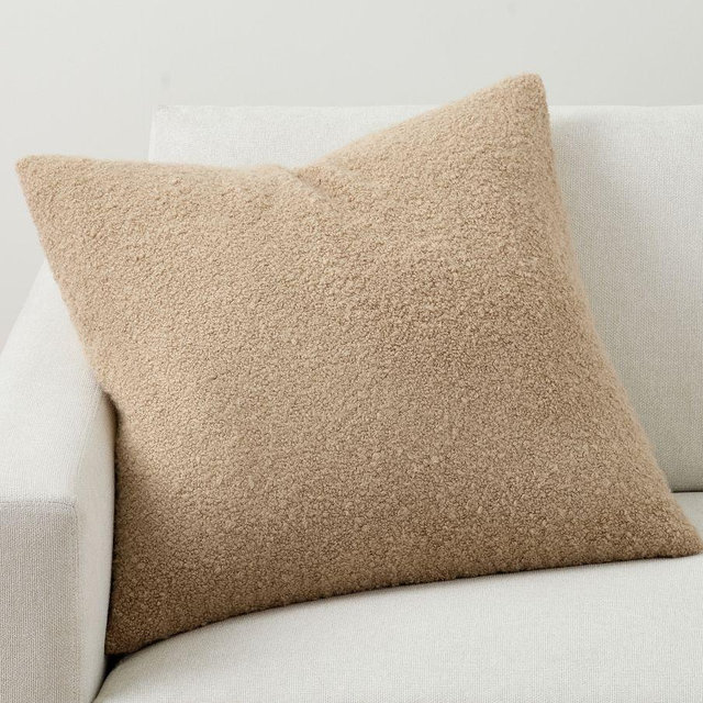 Boucle Pillow Cover, 24", Camel