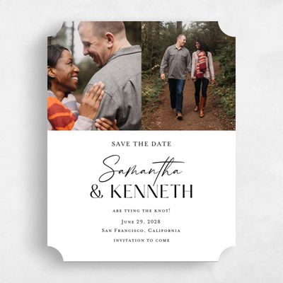 White Ticket Wedding Save the Date - Sidney Portrait