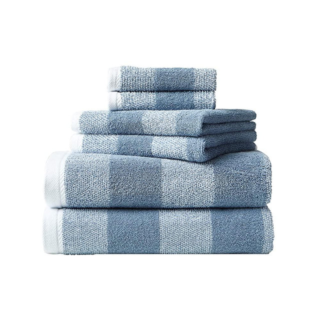 Nautica Home 6pc Towel Set 100% Terry Cotton, Oeko-Tex Certified, Super Soft & Absorbant, Medium-Weight, 6 Piece, Oak Lake