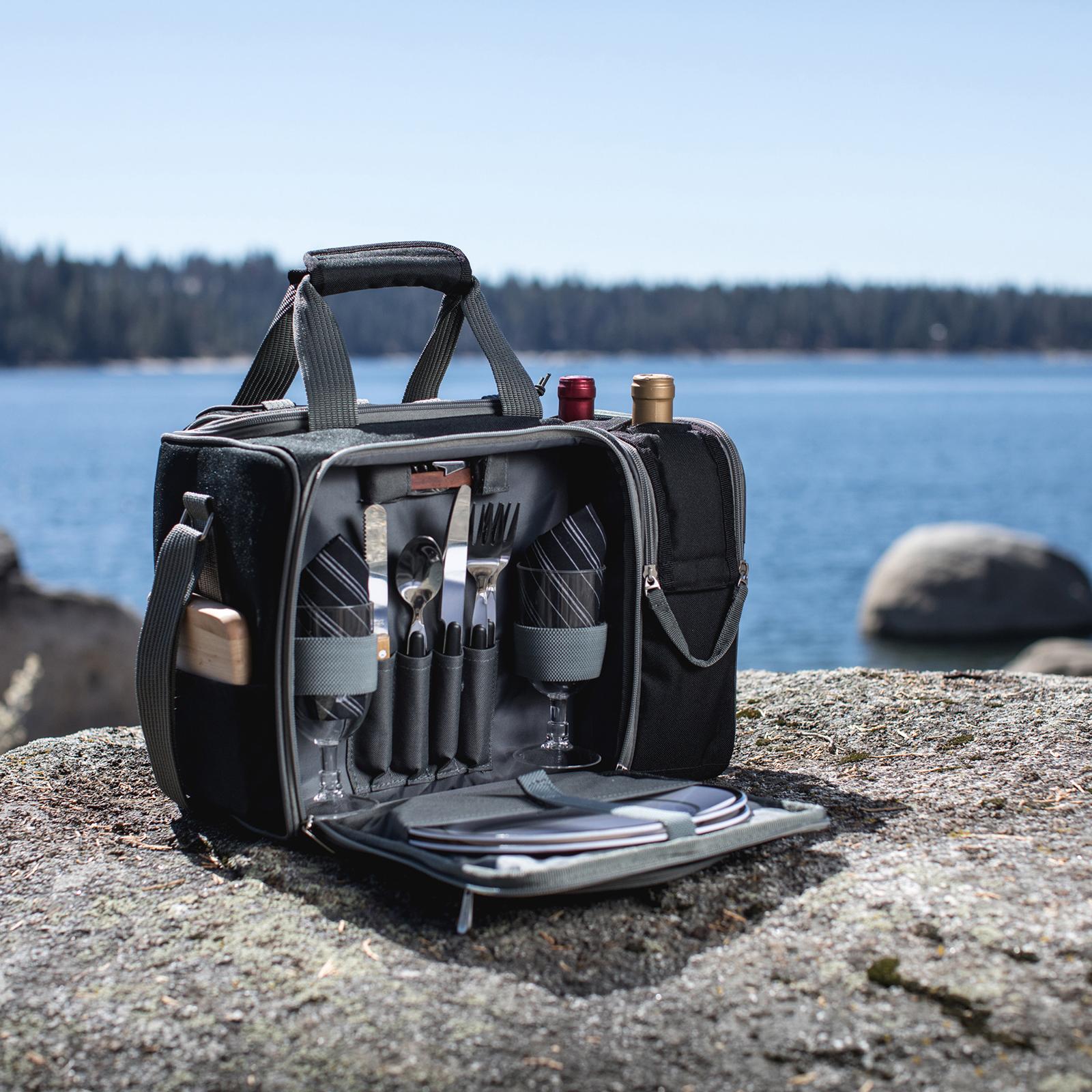 Monstera Navy Insulated Picnic Bag