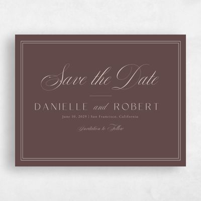 Chocolate, Brown Wedding Save the Date - Sydney Landscape