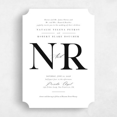 White Ticket Wedding Invitation - Holt Classic