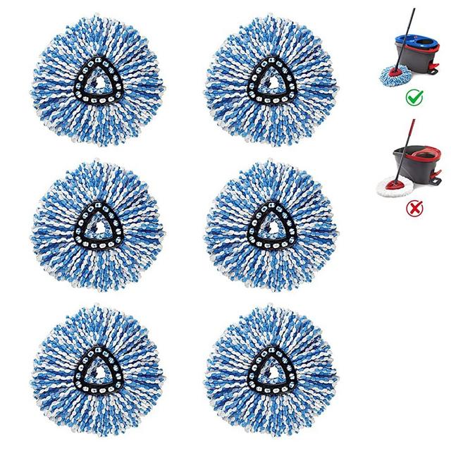 6 Pack Mop Head for Ocedar EasyWring RinseClean Spin Mop Refill 2 Tank System Only New Version Replacement