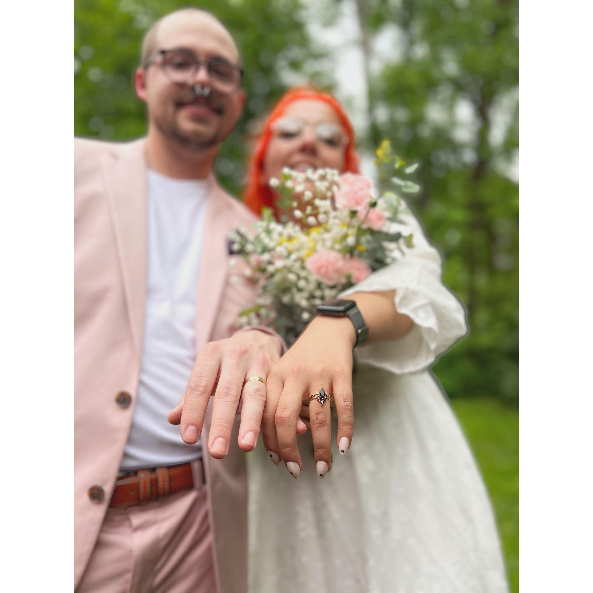 Finally wearing our cute rings