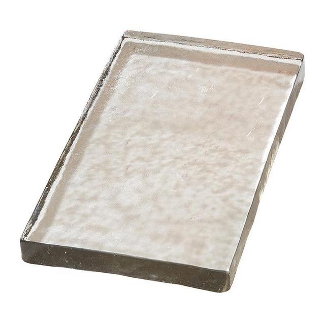 47th & Main Recycled Glass Appetizer Tray Serving Board, 12" L x 7" W x 1" H, Clear/Textured
