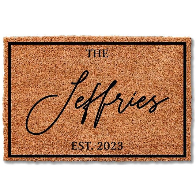Custom Doormat Family Name | Personalized Doormat | Housewarming Gift | Closing Gift | Welcome Mat | Wedding Gift (Family Name + Est. Date)