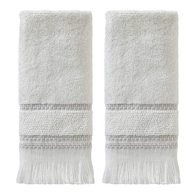 SKL Home by Saturday Knight Ltd. Casual Monogram Fingertip Towel Set, 11x18, White 2 Pack