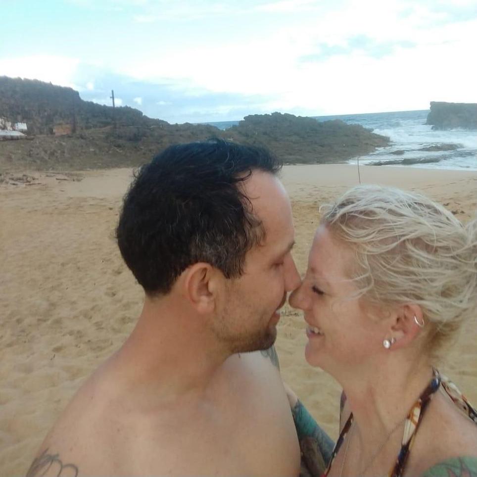 On the beach in Puerto Rico.