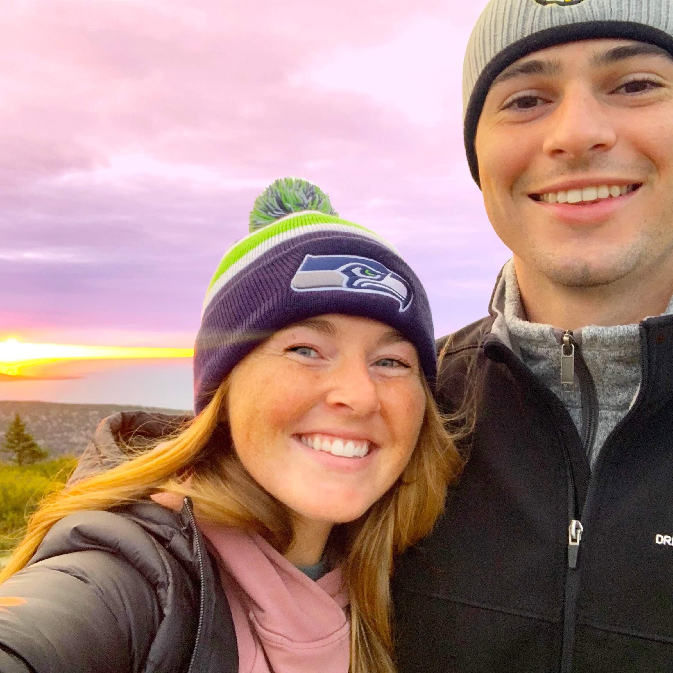 4am sunrise at the top of Cadillac Mountain at Acadia National Park 