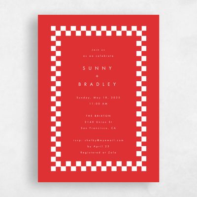 Red Wedding Wedding Shower Invitation - Berliner Portrait