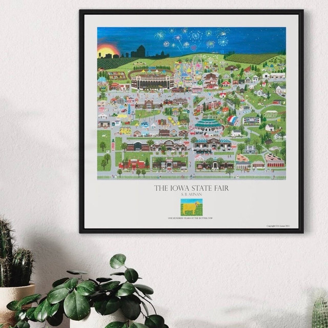 IOWA State Fair Poster, framed, Iowa Art, Des Moines