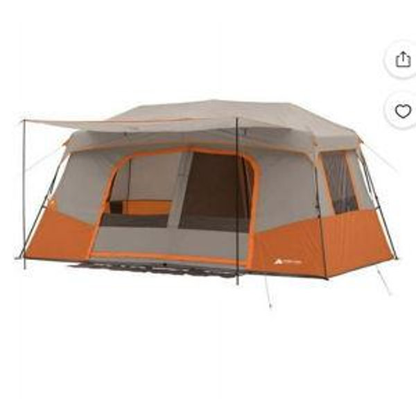 Ozark Trail 11-Person Instant Cabin Tent with Private Room – 3-Room Family Camping Tent with Awning