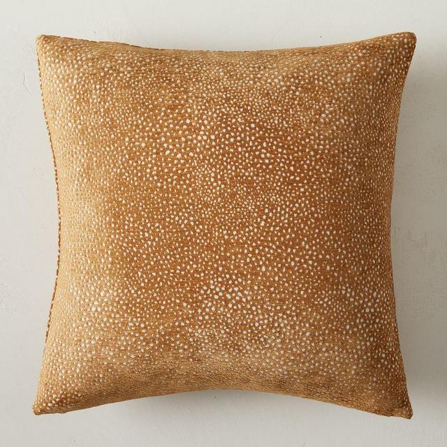 Dotted Chenille Jacquard Pillow Cover, 20"x20", Golden Oak
