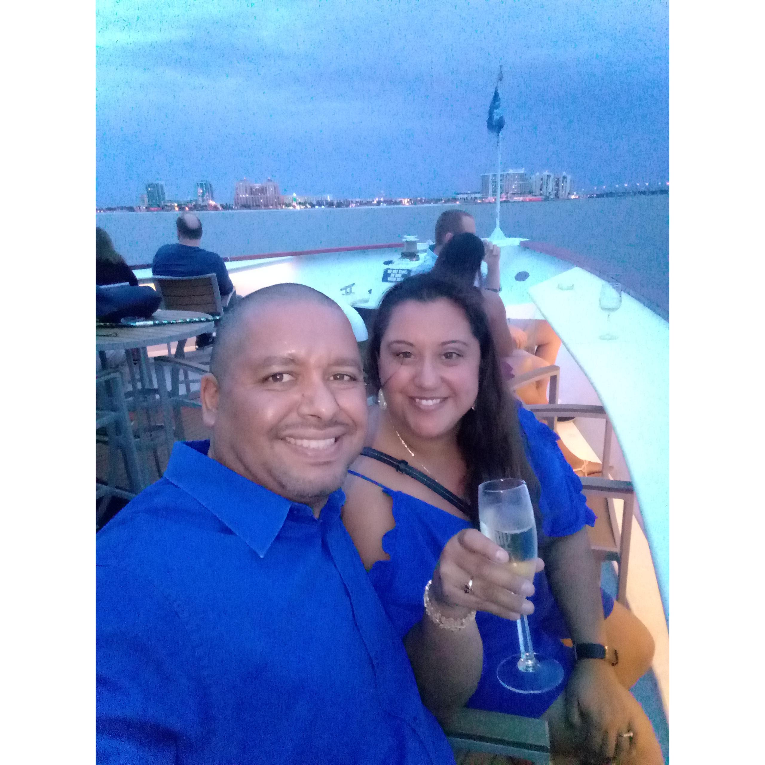 The night we decided that the Cruz's were getting married on a cruise! Great date night!!