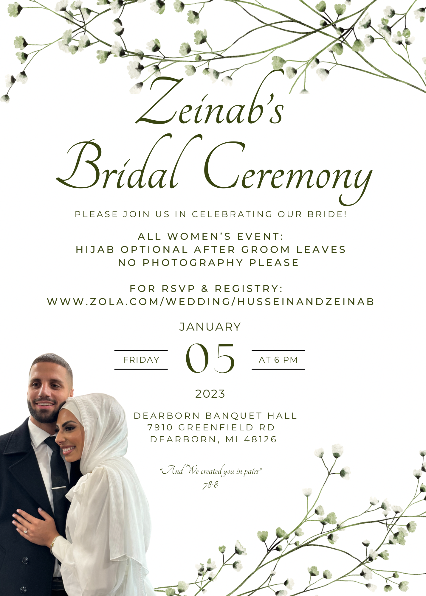 The Wedding Website of Zeinab Musa and Hussein Saad
