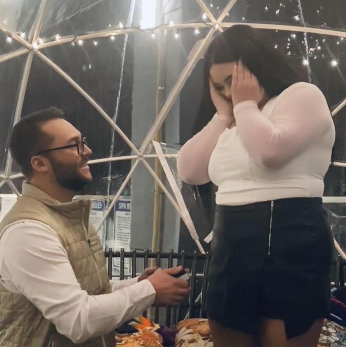 Still in shock, not even sure if she was breathing at this point. Matt was so nervous, still don't know why-he already knew her answer before he asked THE question.