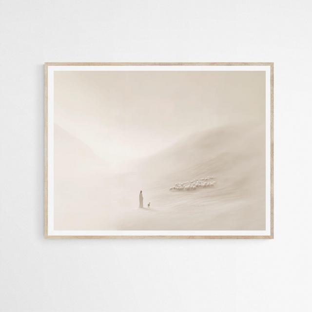 Faithful Shepherd, Jesus Leaves The 99 DIGITAL DOWNLOAD, Minimalist Neutral Painting,Modern Bible Printable Art,Christian Faith Gift,LDS Art