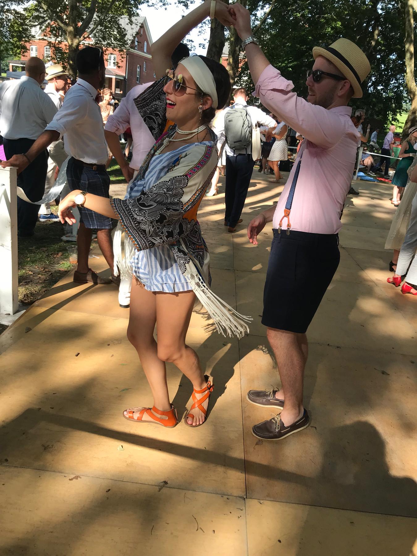 Ryan showing off his dancing skills at the Jazz Age Lawn Party.