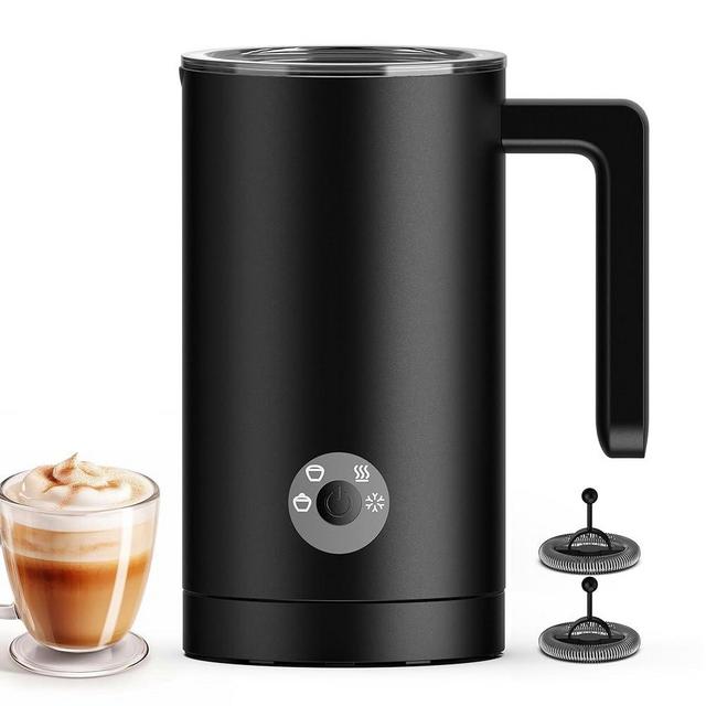 Kourice Milk Frother Electric, 4-in-1 Milk Frother and Steamer for Latte, Cappuccino, Hot & Cold Milk Froth Maker, Automatic Milk Steamer and Frother, Quiet One-Touch Operation, Easy to Clean